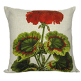 thumbnail image 1 of Golden Hill Studio 18" Green and Red Spring Geranium Throw Pillow, 1 of 2