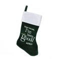 thumbnail image 1 of 18" Green and White 'Dear Santa, I've Been Good Xoxo' Embroidered Christmas Stocking, 1 of 2