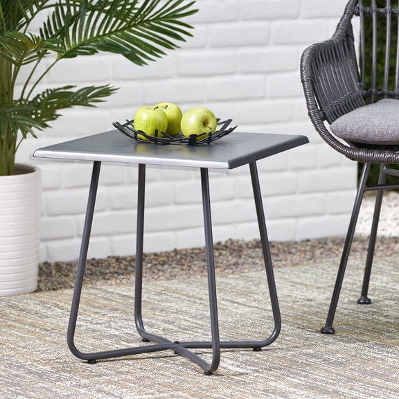18" Grey - Crossing Legs Feature - Outdoor Sofa Side - Refreshing Vibe