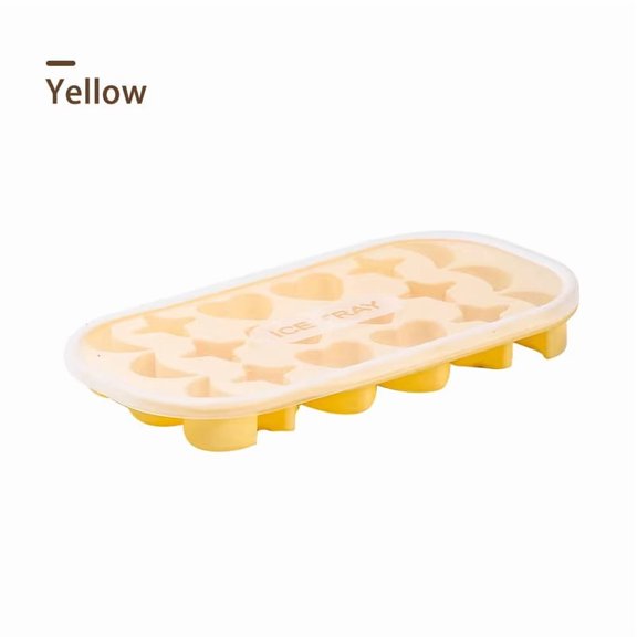 18-Grid Silicone Ice Tray with Lid - Fun Moon, Star, and Heart Shapes in Vibrant Colors
