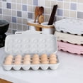thumbnail image 1 of 18 Grids Stackable Egg Storage Box With Lid Snap-On Egg Holder Tray Shockproof Egg Storage Crisper For Refrigerator Kitchen，Dining & Bar Egg Container Grey, 1 of 6