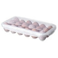 thumbnail image 1 of 18 Grids Transparent Egg Container With Lid Snap-On Egg Holder Tray Shockproof For Refrigerator Picnic Party Food Storage Box Egg Storage Crisper White, 1 of 7
