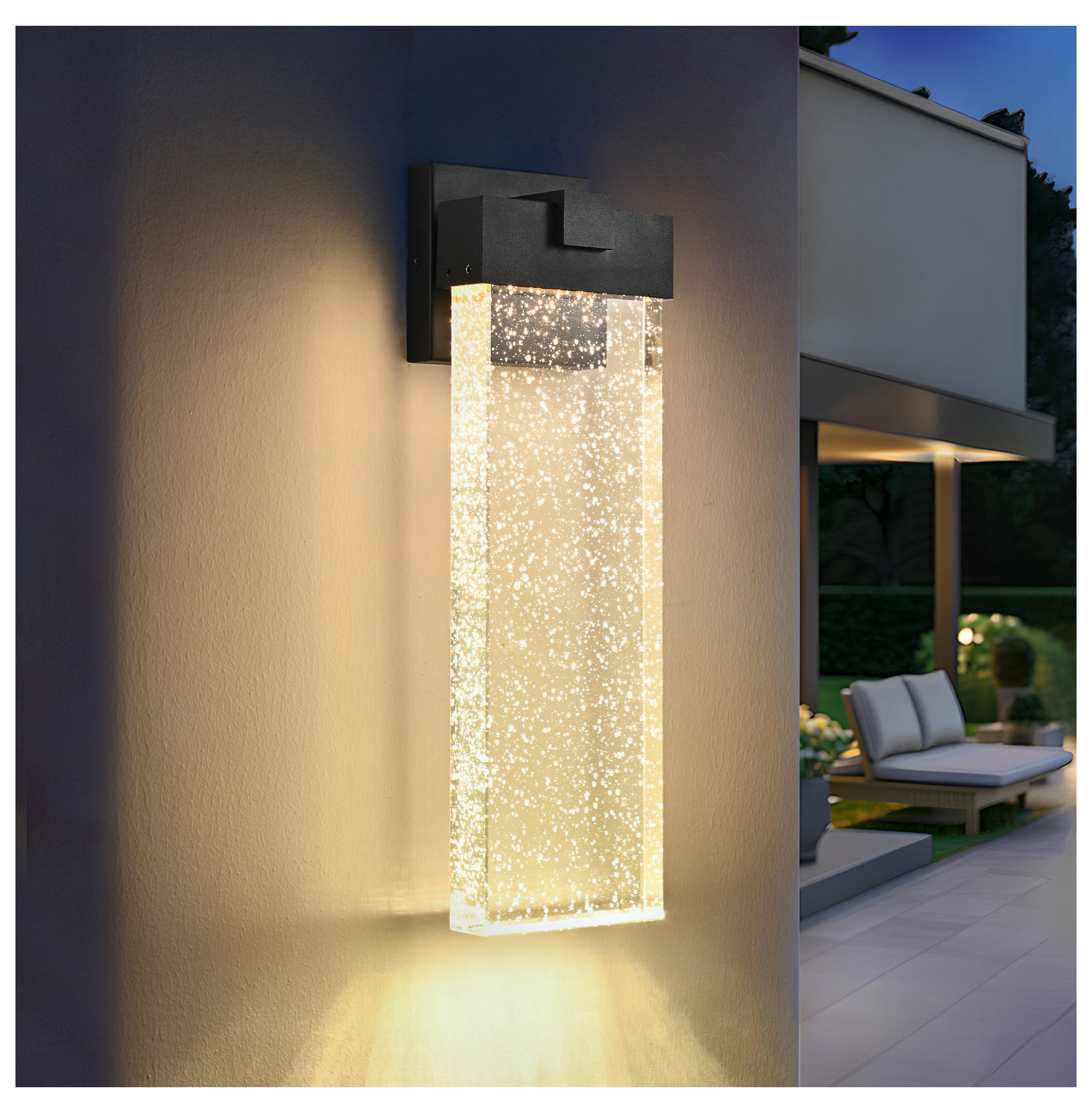 18"(H) 1-pack 12W Modern Outdoor Wall Light Fixture, Weatherproof LED ...