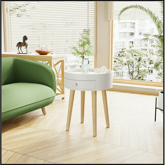 18"H Storage Drawer Bedside Table Bedside Table Sofa Side Coffee Table Furniture Living Room