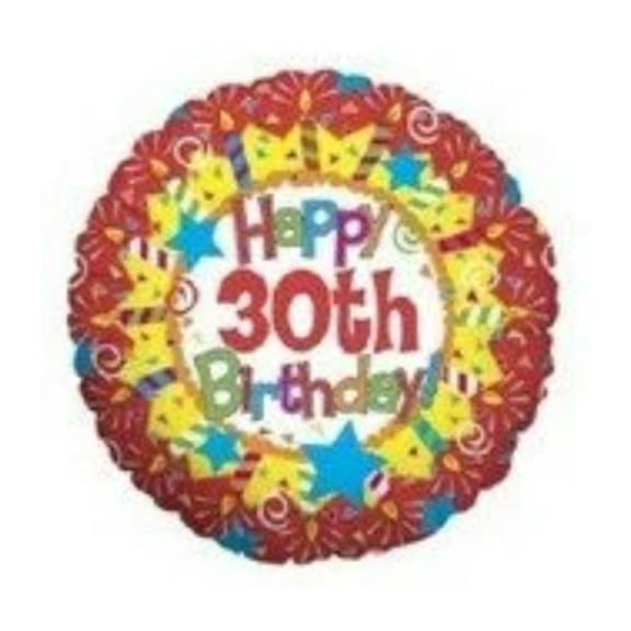 18" HAPPY 30TH BIRTHDAY Candles Balloon Party Supplies Decorations Foil Mylar Balloon
