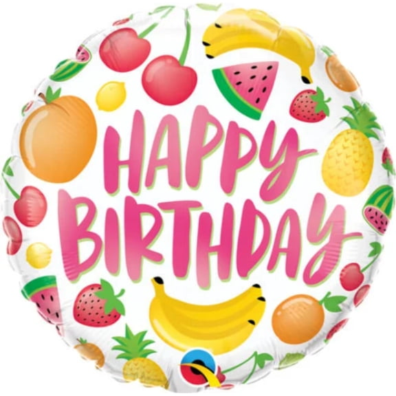 18" HAPPY BIRTHDAY FRUITS Balloon  Party Supplies Decorations Foil Mylar Balloon