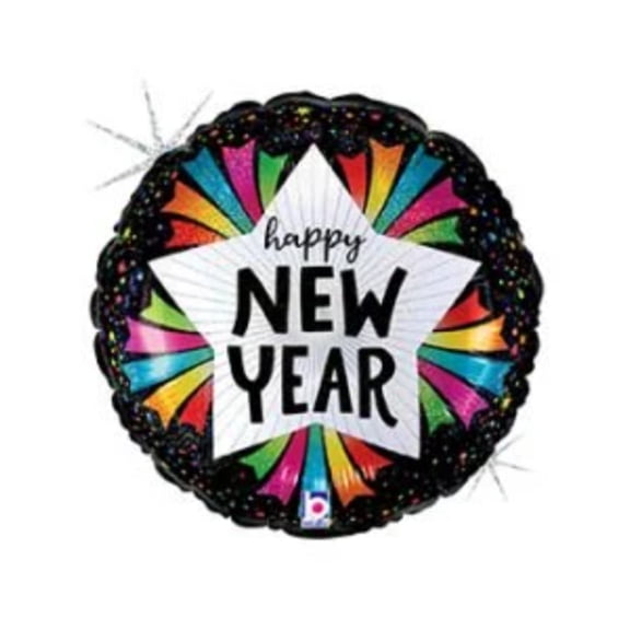 18" HAPPY NEW YEAR Banner Burst Balloon Party Supplies Decorations Foil Mylar Balloon