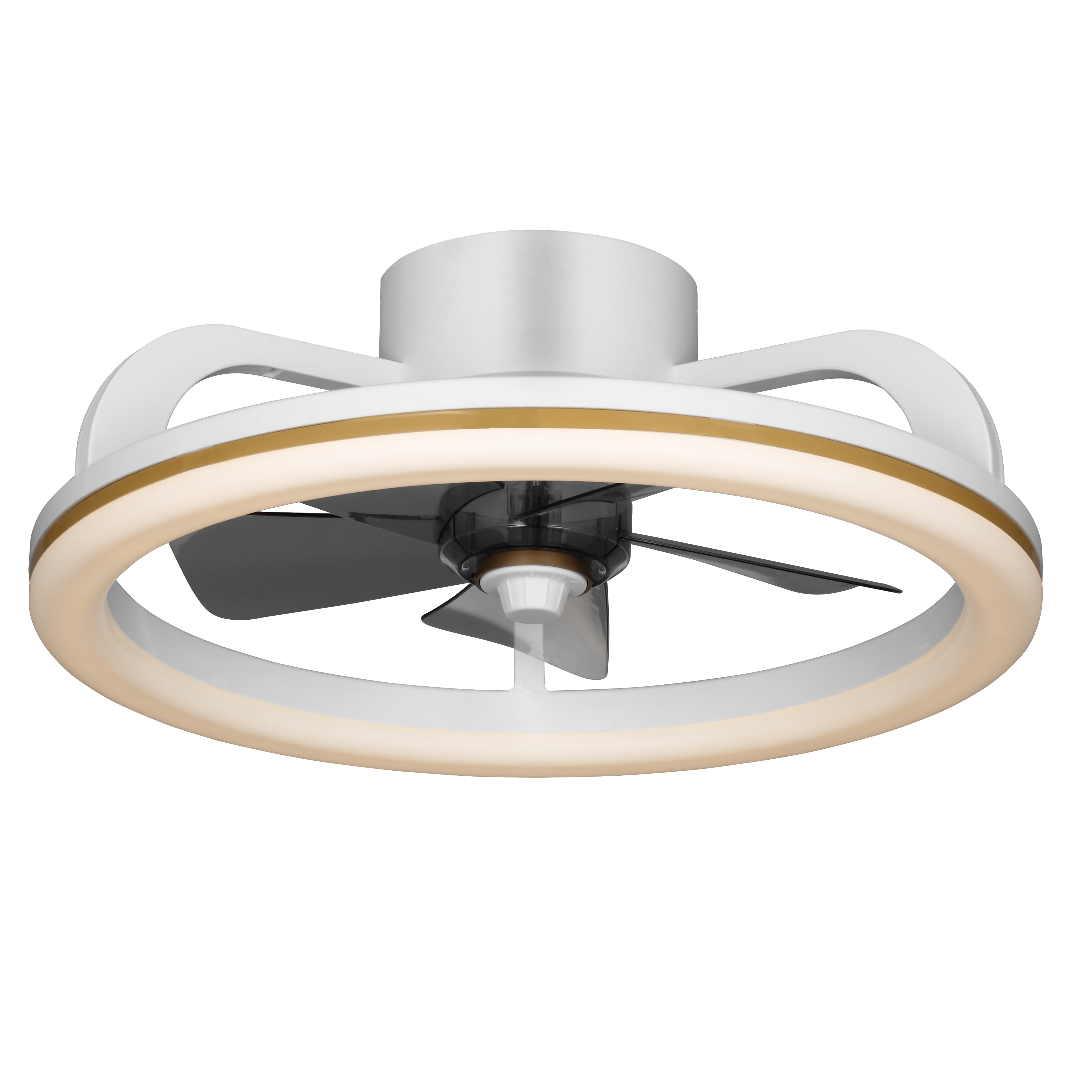 Mainstays 18-Inch White Low-Profile DC Ceiling Fan with Integrated LED Light, Remote Control, 6 Speeds