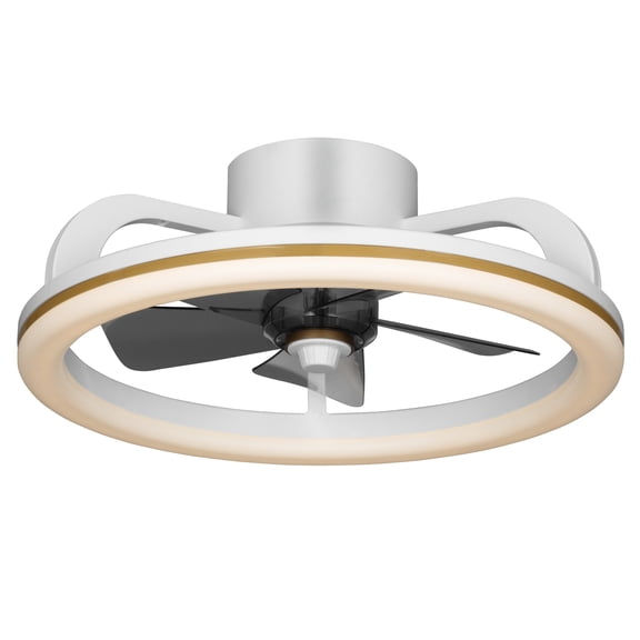 Mainstays 18-Inch White Low-Profile DC Ceiling Fan with Integrated LED Light, Remote Control, 6 Speeds