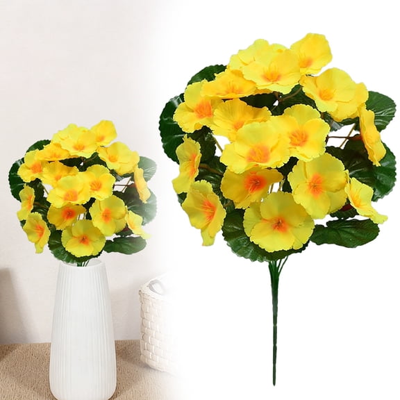 18-Head Artificial Peony Bouquet – Yellow Silk Flowers for Home, Vase & Wedding Centerpiece