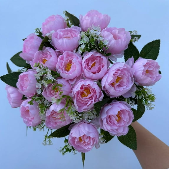 18 Head Exquisite Peony Wedding Table Flower Arrangement Home And Hotel Decoration Artificial Flower Scene Arrangement Flower