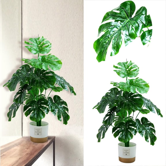 18 Heads Artificial Plants Leaves with Pot for Home Wedding Party Decoration