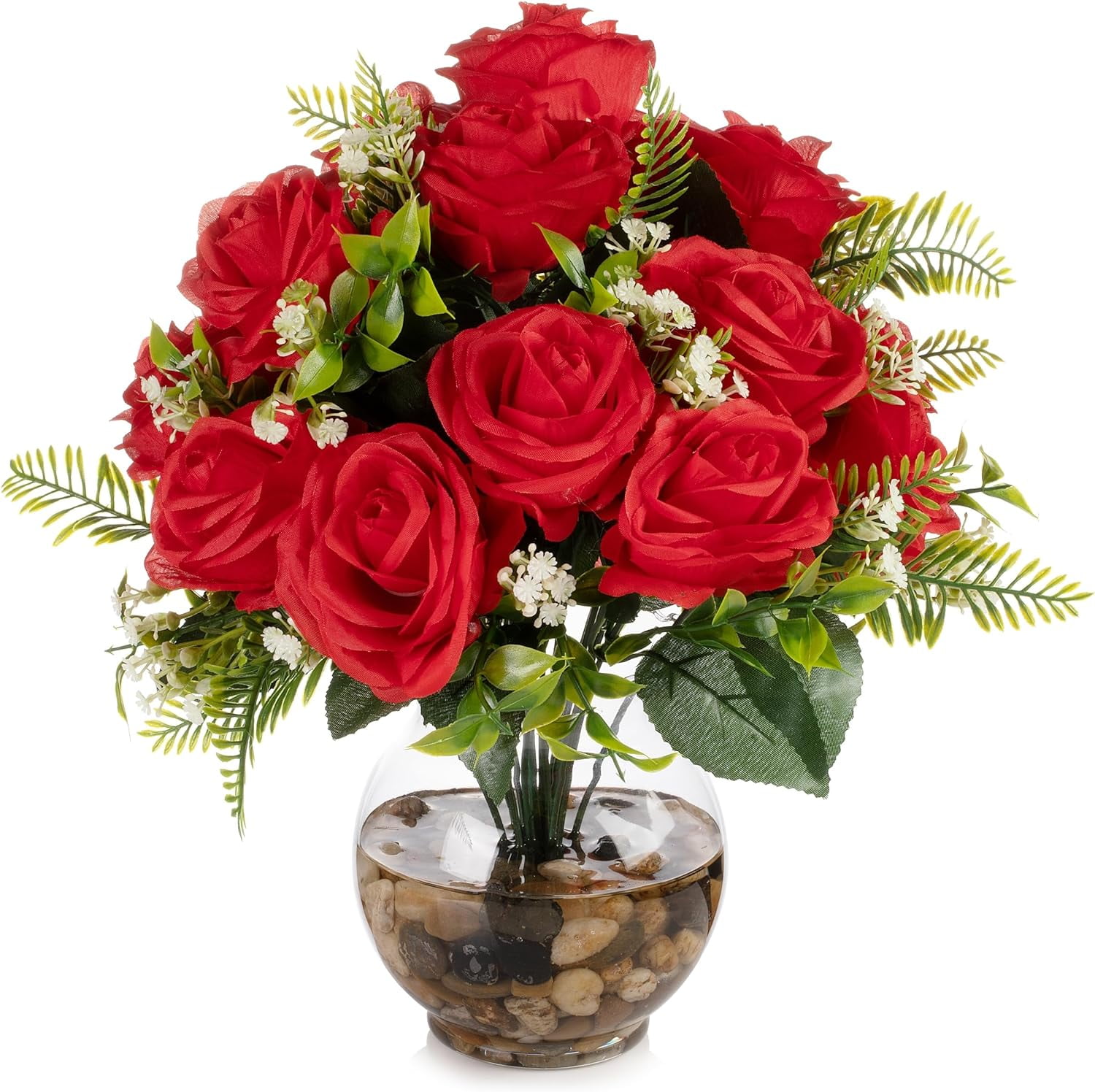 Peony wfluted vase silk flower arrangement 1278 nearly natural