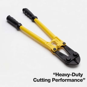 18" Heavy-Duty Medium Bolt Cutter for Fence, Steel Wire, Chain, Screws, Rivets & Medium Padlocks, Ergonomic Soft Rubber Grip Handle, Rust-Resistant, Yellow