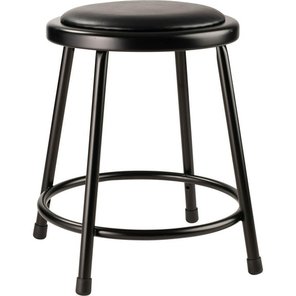 18" Heavy Duty Vinyl Padded Steel Stool - Black