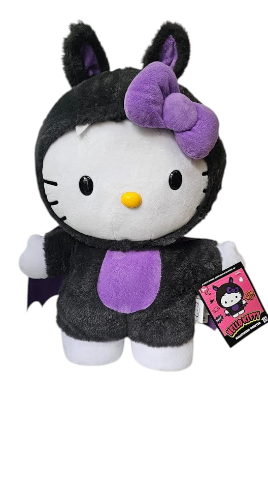 18" Hello Kitty as Dracula Black and Purple Door Greeter Halloween Decor Viral