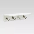 thumbnail image 1 of 18" Hennepin Hook Rack with Ledge - White/Satin Nickel 885785615737, 1 of 7