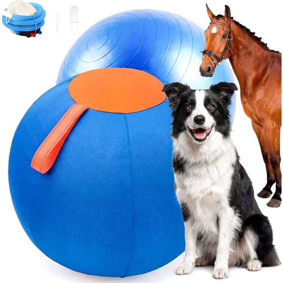 18" Herding Ball for Dogs, Complete Tear-Resistant Herding Ball for Dogs,Tough Chew-Resistant Outdoor Exercise Gear for Large Breeds & Horses German Shepherds, and Collies
