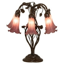 Meyda Lighting 18" High Lavender Tiffany Pond Lily 6 Light Table Lamp