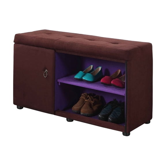 18" High Storage In Brown - Shoe Holder & Robust Construction Foam Interior