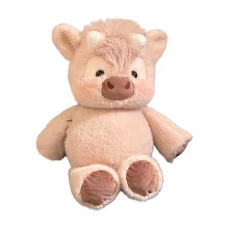 18"Highland Cow Plushies, Highland Cow Plush Toys, Highland Cow Weighted Stuffed Animals, Highland Cow Doll, Highland Cow Merch for Christmas Gift Birthday Gift Highland Cow Gifts-Pink