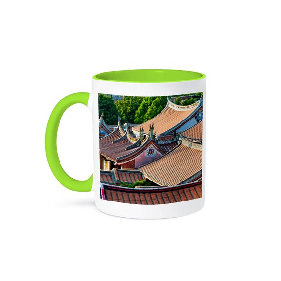 3drose, 18 House Complex of the Huang Clan, Jinchen Town, Kinmen, Taiwan, 11oz Two-tone Green Mug