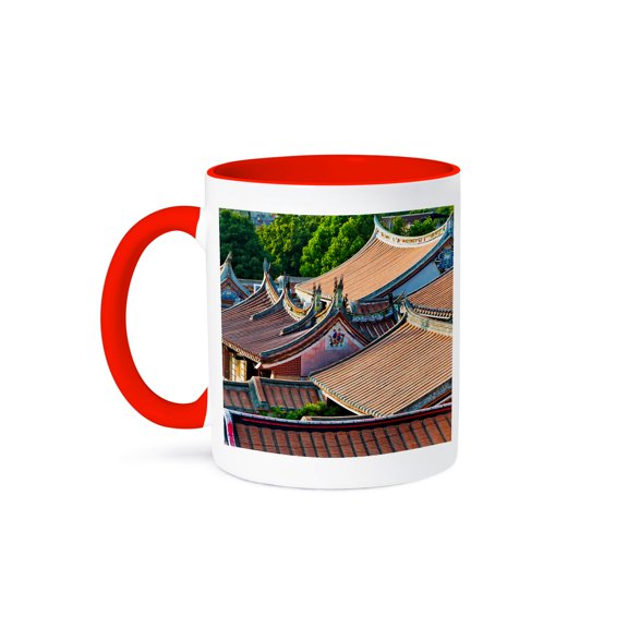 3drose, 18 House Complex of the Huang Clan, Jinchen Town, Kinmen, Taiwan, 11oz Two-tone Red Mug