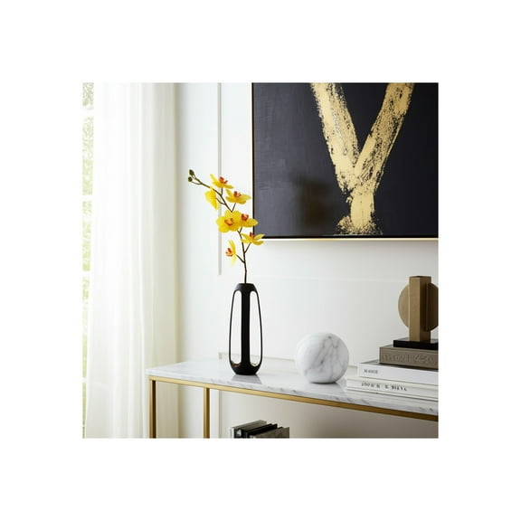 Metal Aluminum Vase - Glam Open Frame Modern Decorative Flower Holder for Home, Office, Bedroom, Living Room - 18" Black