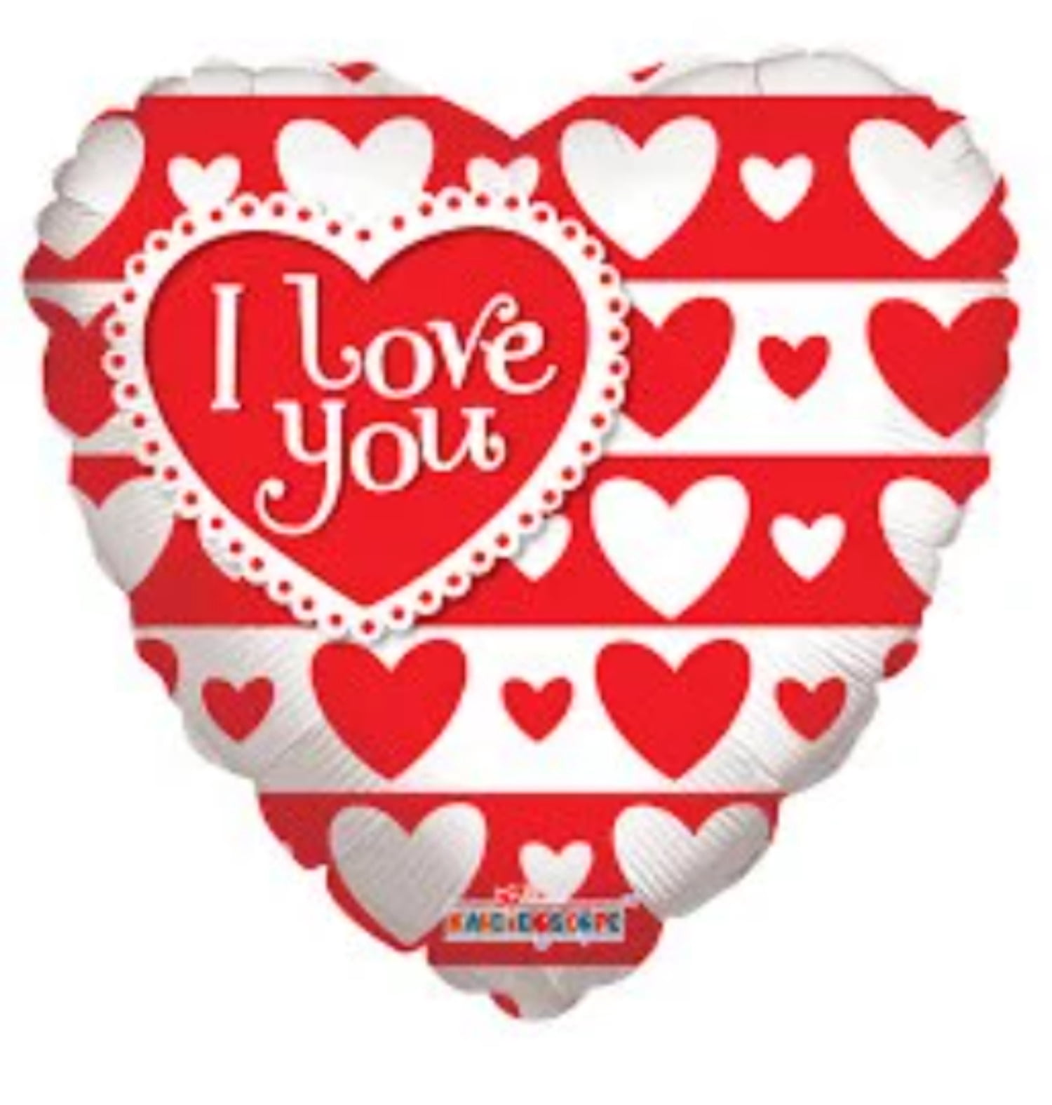 18" I LOVE YOU Red & White Hearts Balloon • Party Supplies Decorations ...