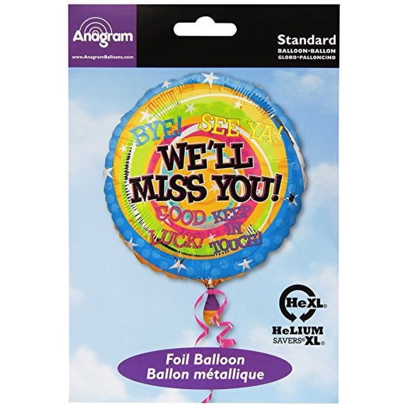 18" We'll MISS YOU Messages Balloon Party Supplies Decorations Foil Mylar Balloon