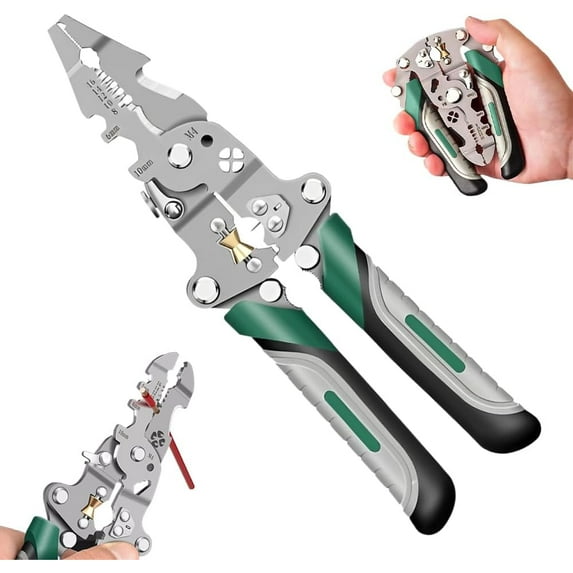 18 In 1 Foldable Wire Stripper,Multifunctional Foldable Wire Stripper Electrical Pliers,For Cutting And Pulling Wires Cable Scissors (A)