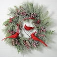 thumbnail image 1 of 18 In Christmas Wreath Pine Cone Cardinal Bird Wreaths Artificial Rattan Hanging Garland Winter Christmas Door Wall Window Decor, 1 of 8