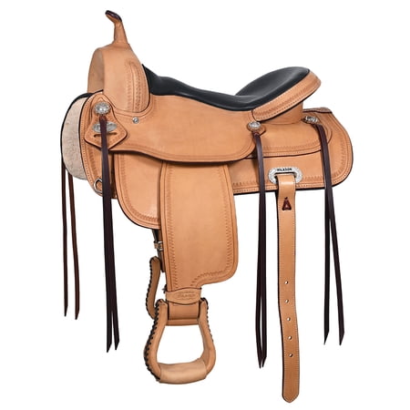 18 In HILASON Western Horse Saddle American Leather Flex Tree Trail & Pleasure Oiled Tan