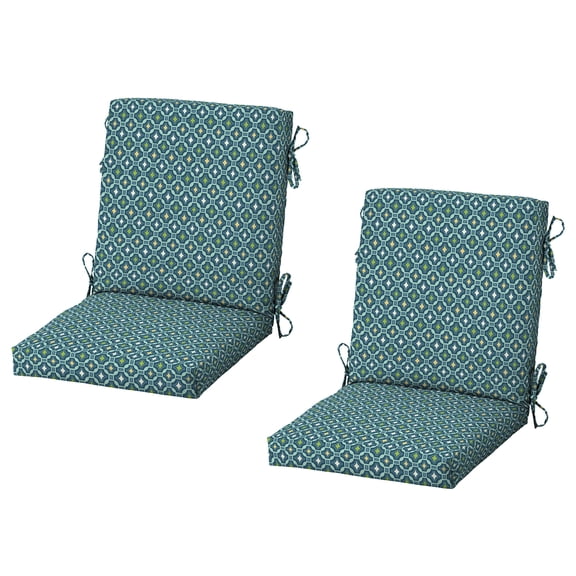 ARDEN Midback Outdoor Patio Chair Cushion, 2 Pack, 18 x 16.5, Rain-Proof Seat Pad, Fade-Resistant Outdoor Cushion Alana Tile