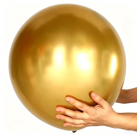 18 Inch 10 Pack Chrome Metallic Gold Balloons KIRIKOU Big Large Round Helium Thick Latex Balloons for Birthday Wedding Baby Shower Graduation Party Decoration