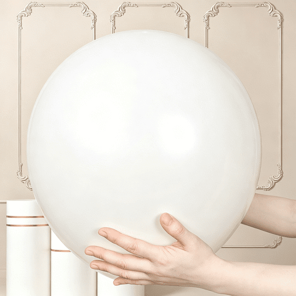 18 Inch 10 Pack White Balloons KIRIKOU Big Large Round Helium Thick Latex Balloons for Birthday Wedding Baby Shower Graduation Party Decoration