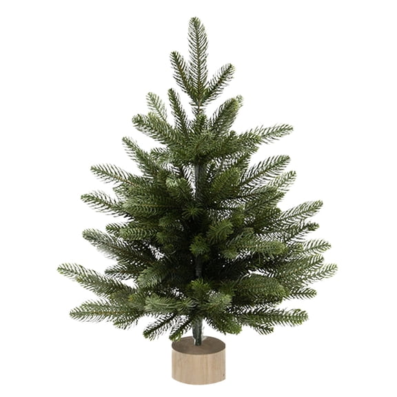 18 Inch Artificial Christmas Tree Tabletop Xmas Tree with Wood Base Stand Artificial Pine Centerpiece for Home Office Kitchen Dining Table Holiday Party Decorations Indoor Winter Decor