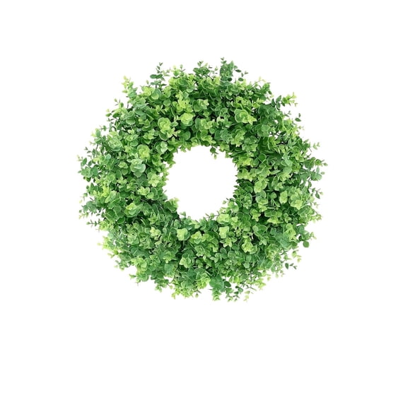 18 Inch Artificial Eucalyptus Wreath, All Season Green Front Door ...