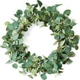 thumbnail image 1 of 18 Inch Artificial Eucalyptus Wreath for Front Door, Green Eucalyptus Leaf Wreath with White Berries for Spring Summer Farmhouse Decor, Year Round Indoor Outdoor Hanging, 1 of 2