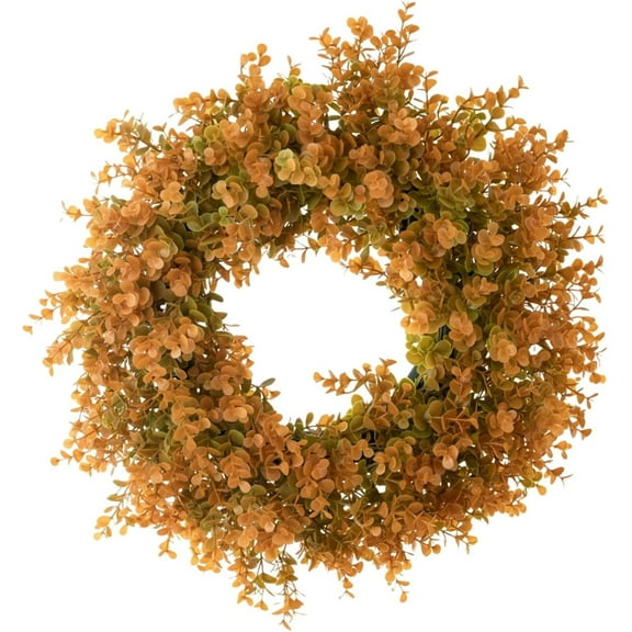 18 Inch Artificial Fall Door Wreath – Natural Grass Autumn Wreath for Front Door, Farmhouse Indoor Outdoor Hanging Decoration for Wall, Window, Indoor/Outdoor Decor
