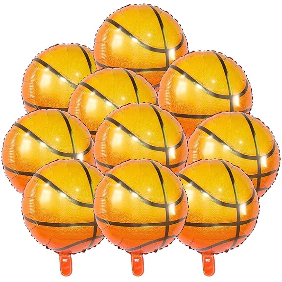 18 Inch Basketball Balloons Aluminum Foil Balloon Sport Party Basketball Theme Birthday Party Supplies Decor 10 PCS