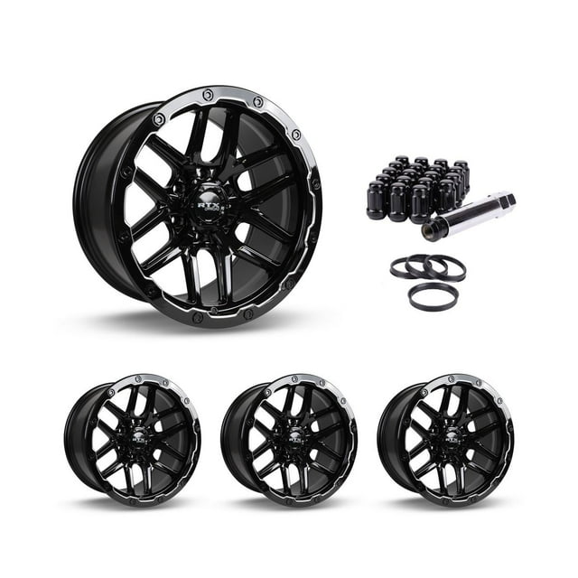 18 Inch Black Rims (Set of 4) for 2007-2013 Chevrolet Avalanche, RTX 82978-BL