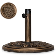 18 Inch Cast Stone Patio Umbrella Base, Bronze Powder Coated Finish
