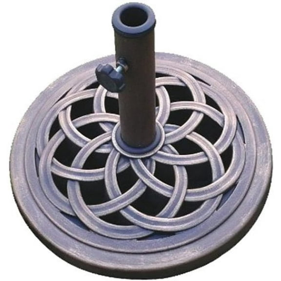 18-Inch Cast Stone Umbrella Base, Made from Rust Free Composite Materials, Bronze Powder Coated Finish