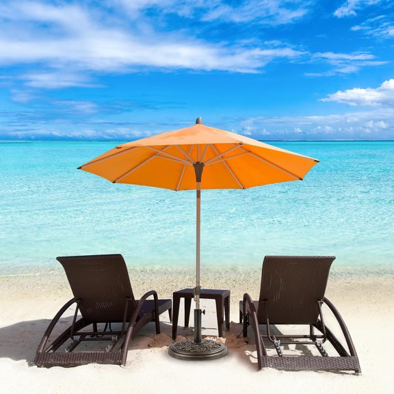 18 Inch Cast Stone w/Resin Shell  Umbrella Base, Bronze