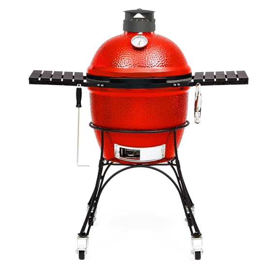 18-Inch Ceramic Kamado Charcoal Grill Smoker, 250 Sq. In., 2-Tier Cooking System, Air Lift Hinge, Kontrol Tower Vent, KJ23RHC