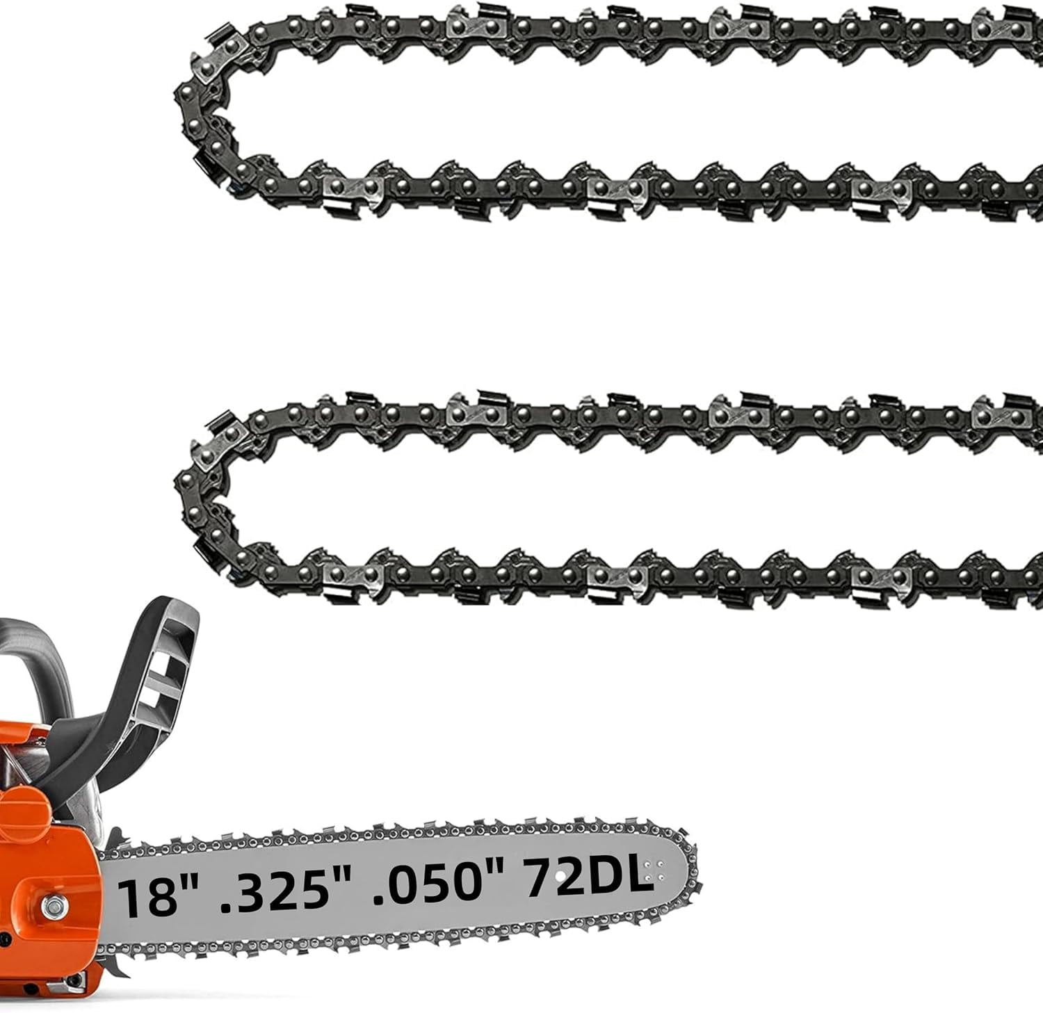 18 Inch Chainsaw Chain .325" Pitch .050'' Gauge 72 Drive Links, 18-Inch ...