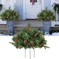 thumbnail image 1 of 18 Inch Christmas Tree Planter Filler Outdoor Artificial Xmas Tree with Pine Cones Red Berries Frosted Small Tree for Front Porch Urn Pots Holiday Home Decor Indoor Outdoor, 1 of 8