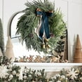 thumbnail image 1 of 18-Inch Christmas Wreath with Bells and Ribbons - Rustic Pinecone Door Hanging Decoration for Holiday Party, Christmas Decorations 18 Inch With Bells And Ribbons, 1 of 6
