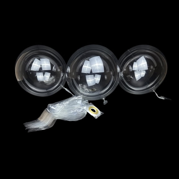 18 Inch Clear Balloons, 25 Pcs bobo Balloons Pre Stretched, Latex Free Bubble Balloons with Strings for Birthday Wedding Valentines Day Party Decoration